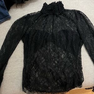 Zara Black Lace Blouse